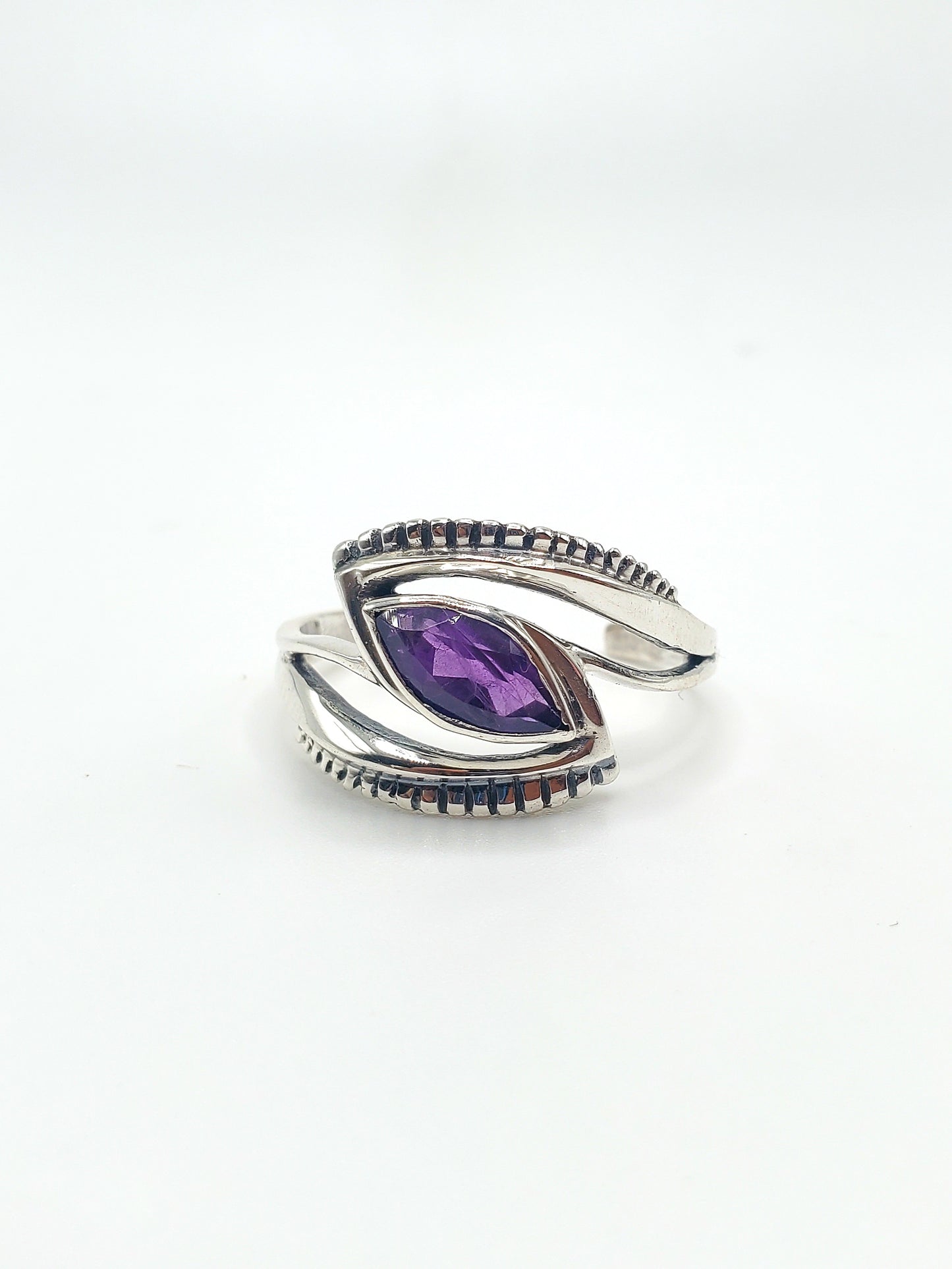 Sterling Silver Amethyst Adjustable Ring