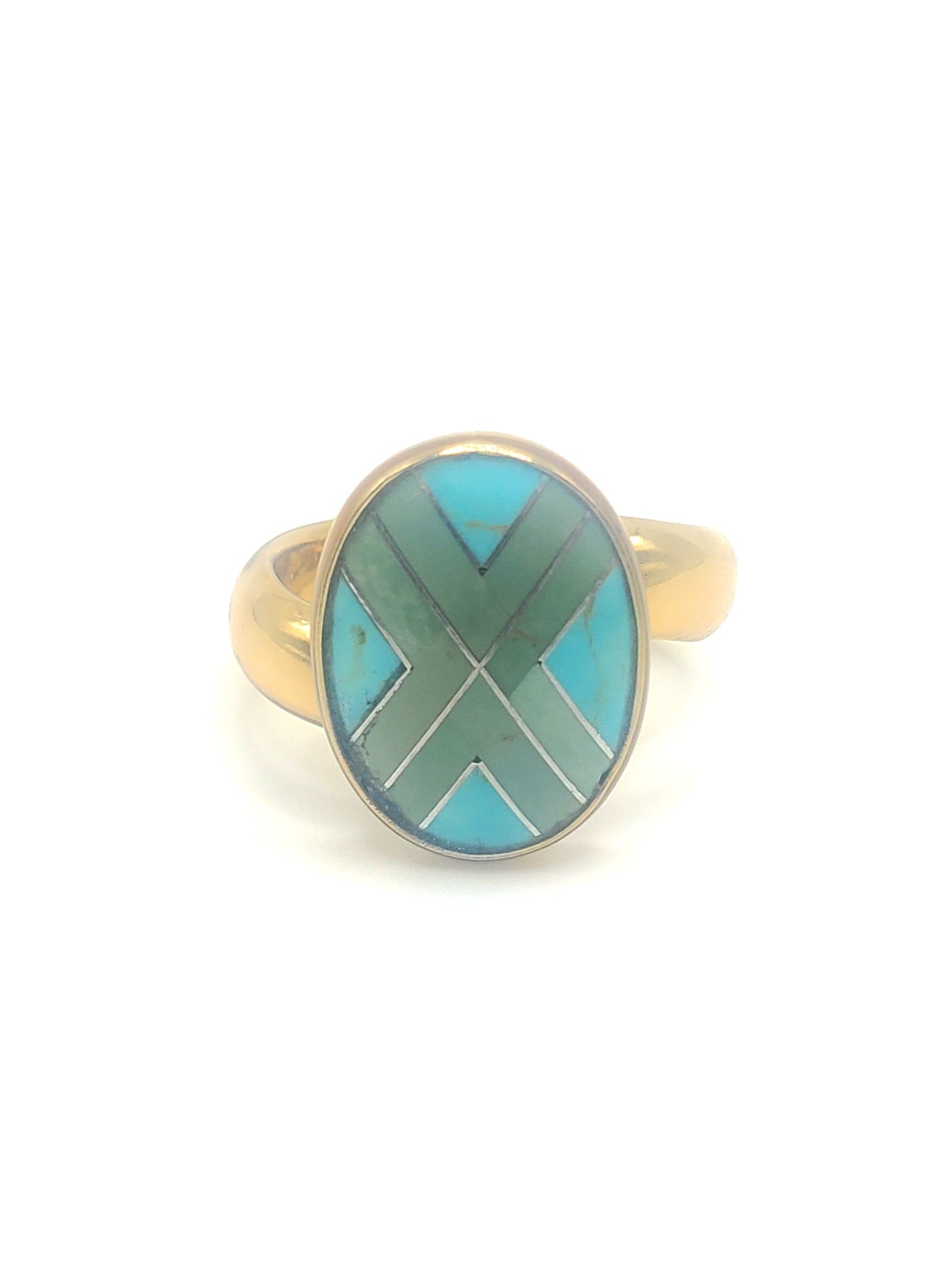 Mosaic Turquoise Adjustable Ring-Alchemia
