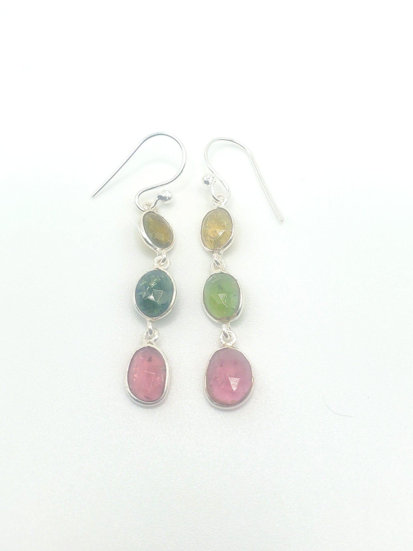 Multi Stone Drop Earrings - Solid Sterling Silvers