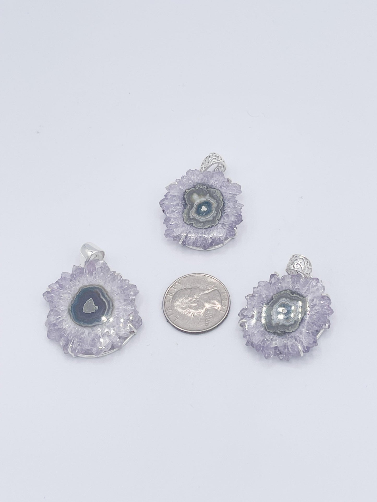 Amethyst Pendants-Solid Sterling Silver