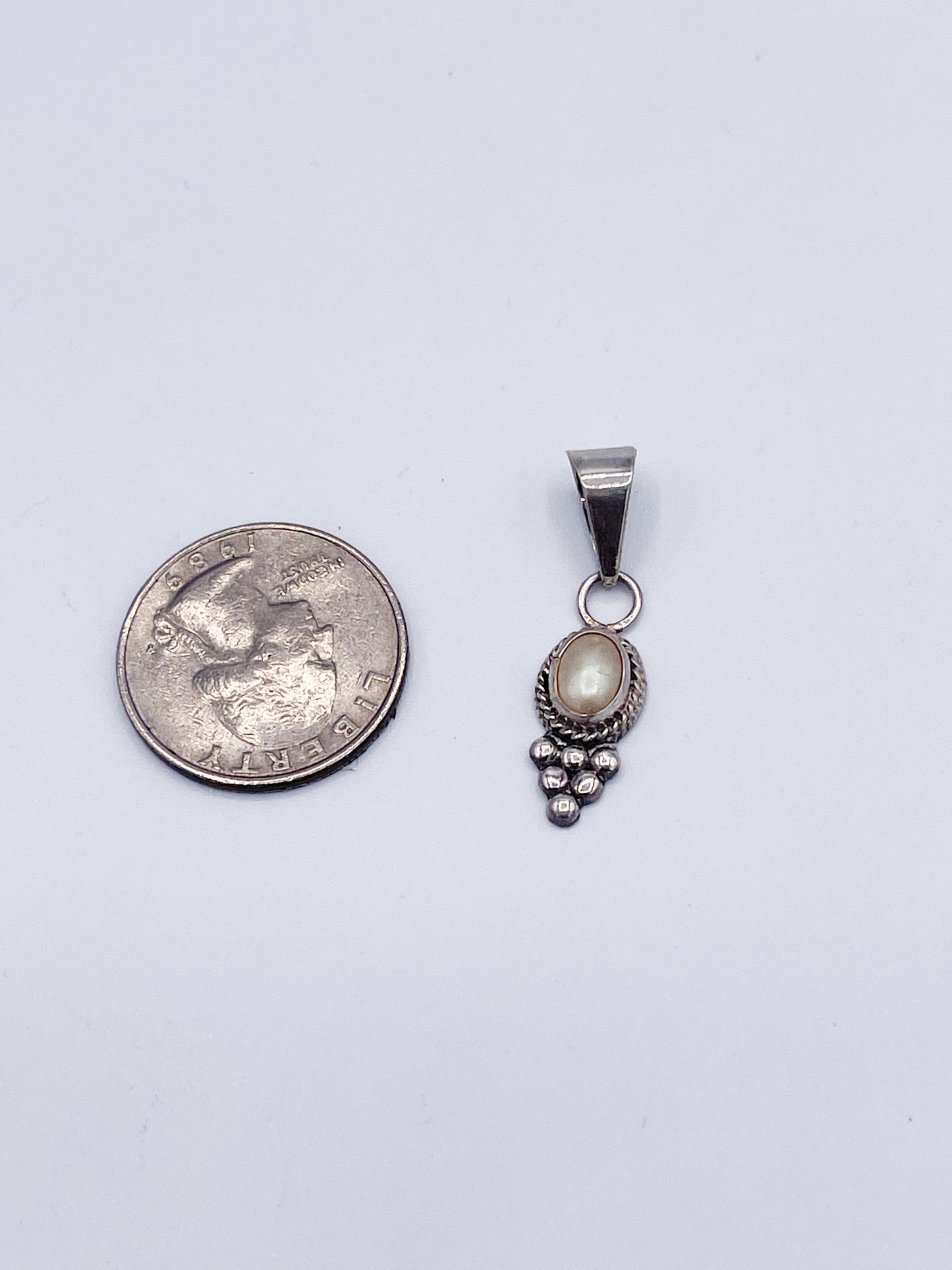 Dainty PEARL Boho Pendant - Solid Sterling Silver