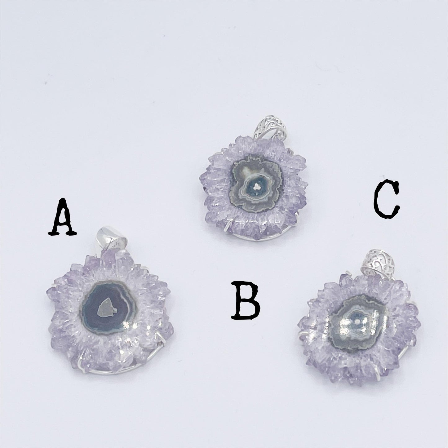 Amethyst Pendants-Solid Sterling Silver