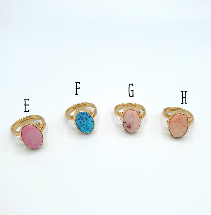 Rainbow Color enhance agate Adjustable Ring-Alchemia