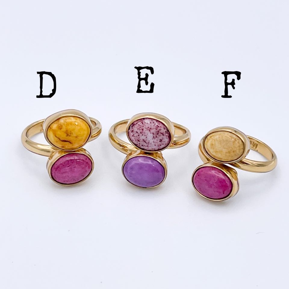 Charoite Bypass Adjustable Rings-Alchemia