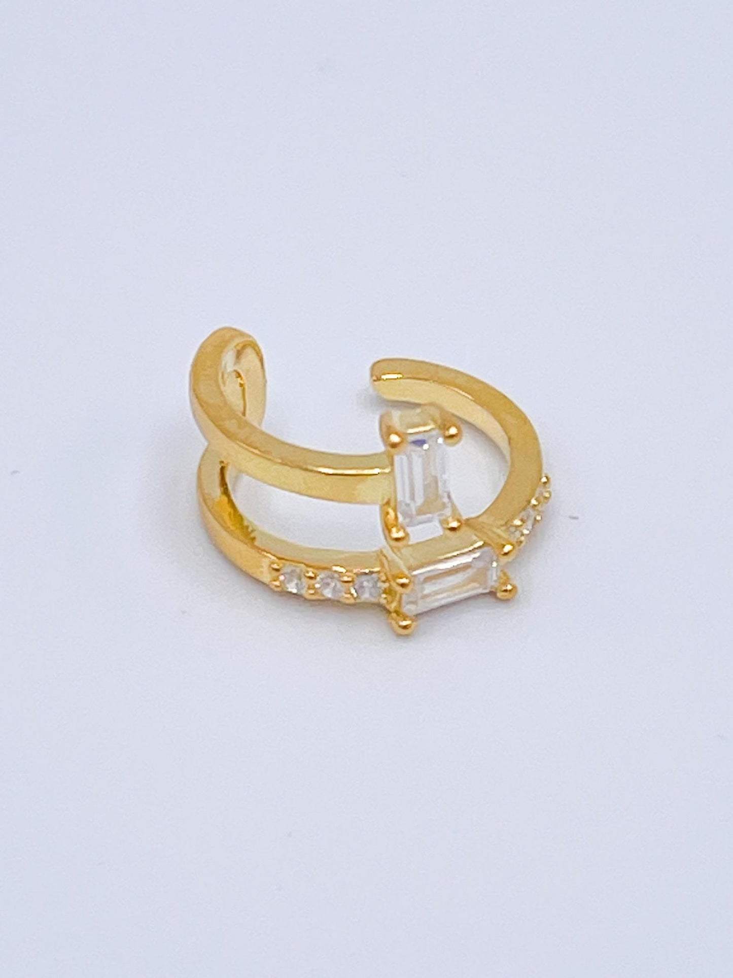 CZ Stack Ear Cuff - Solid Sterling Silver
