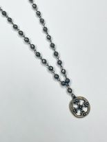 Pyrite Rosary Style w/ Bronze Cross - Dainty Grunge