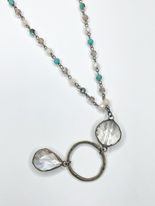 Treated Crystal w/ Bronze Pendants - Dainty Grunge
