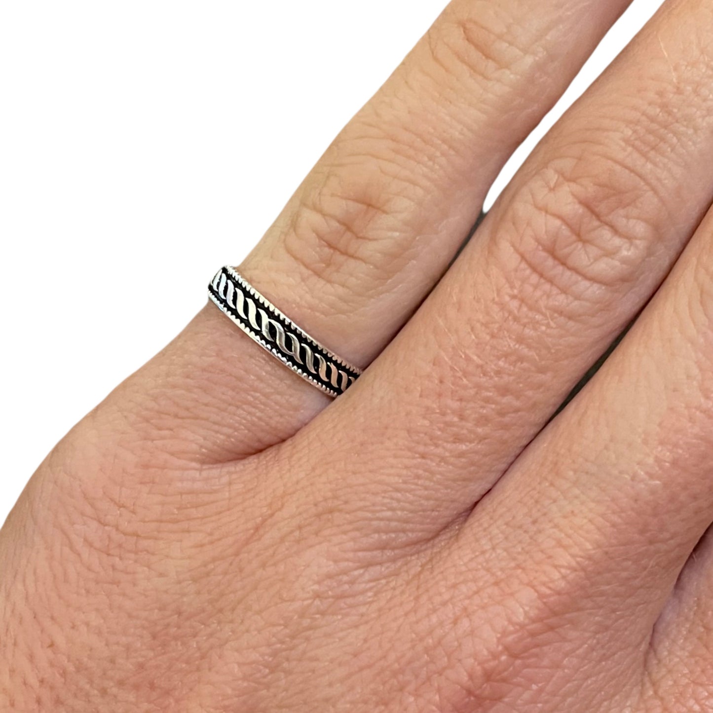 Boho dainty adjustable ring - Solid sterling silver