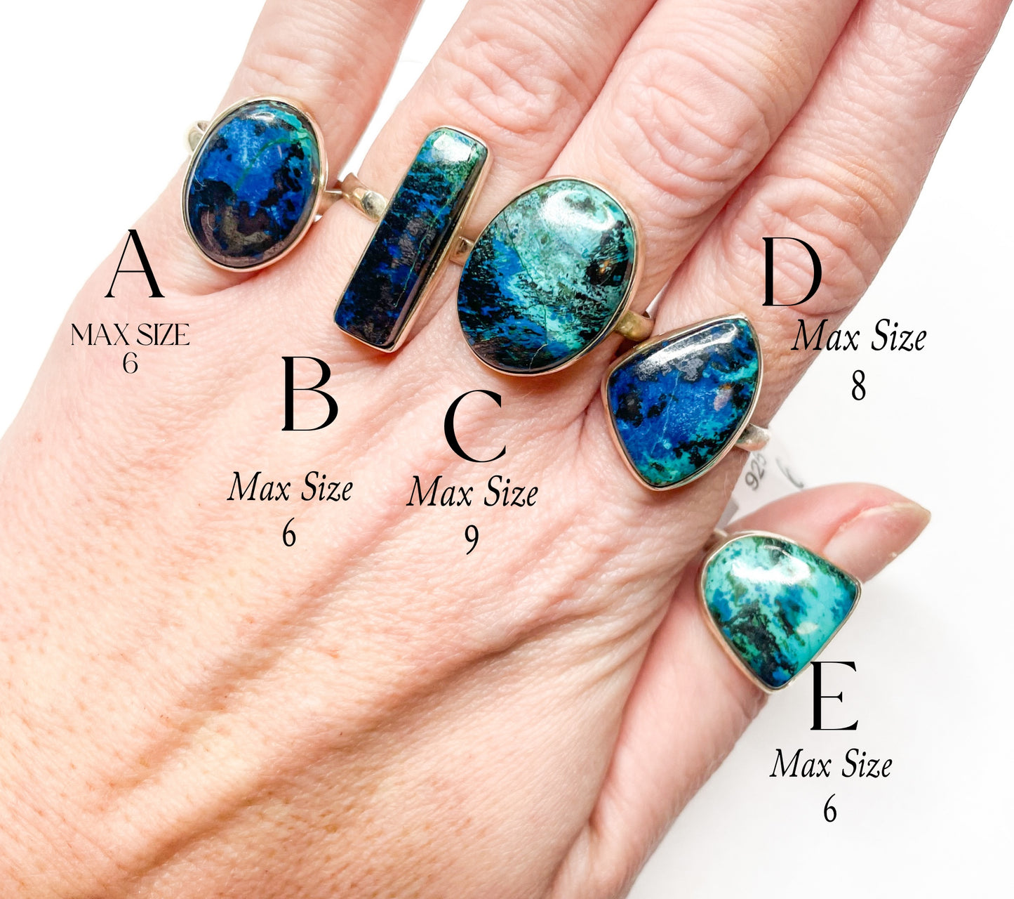 Azurite Ring Mix-Solid Sterling Silver
