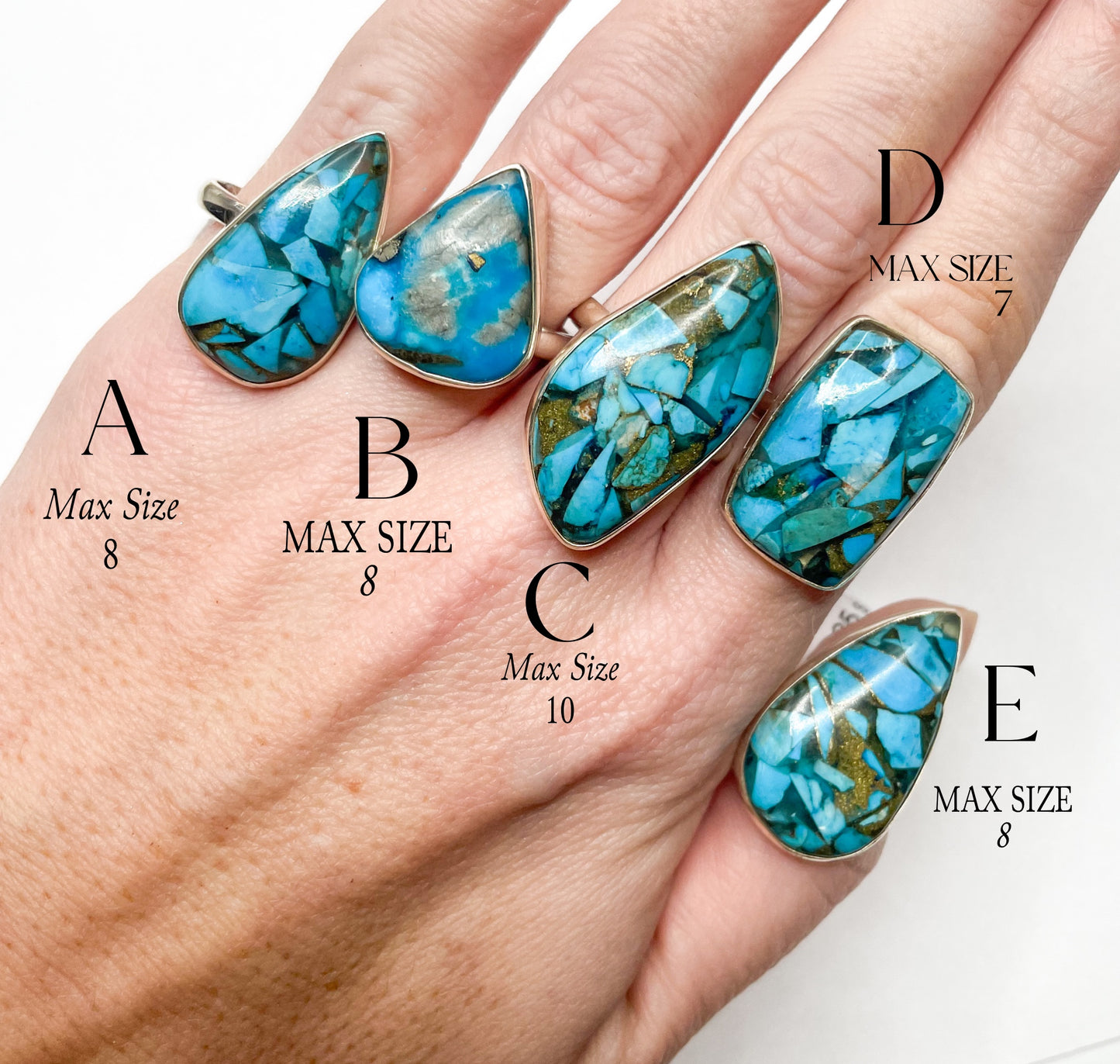 Matrix Turquoise Ring Mix-Solid Sterling Silver