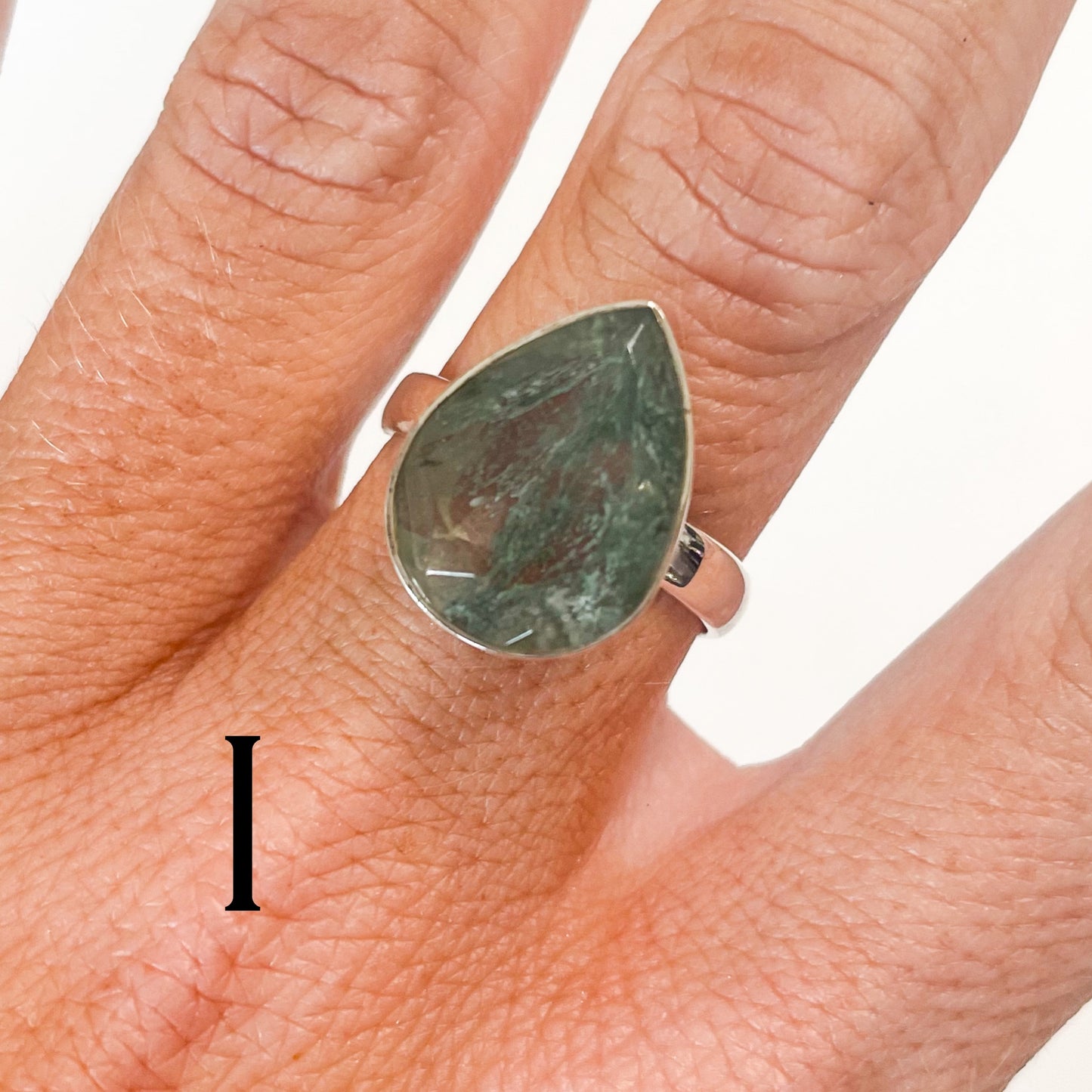 Moss Agate Faceted - Solid sterling silver