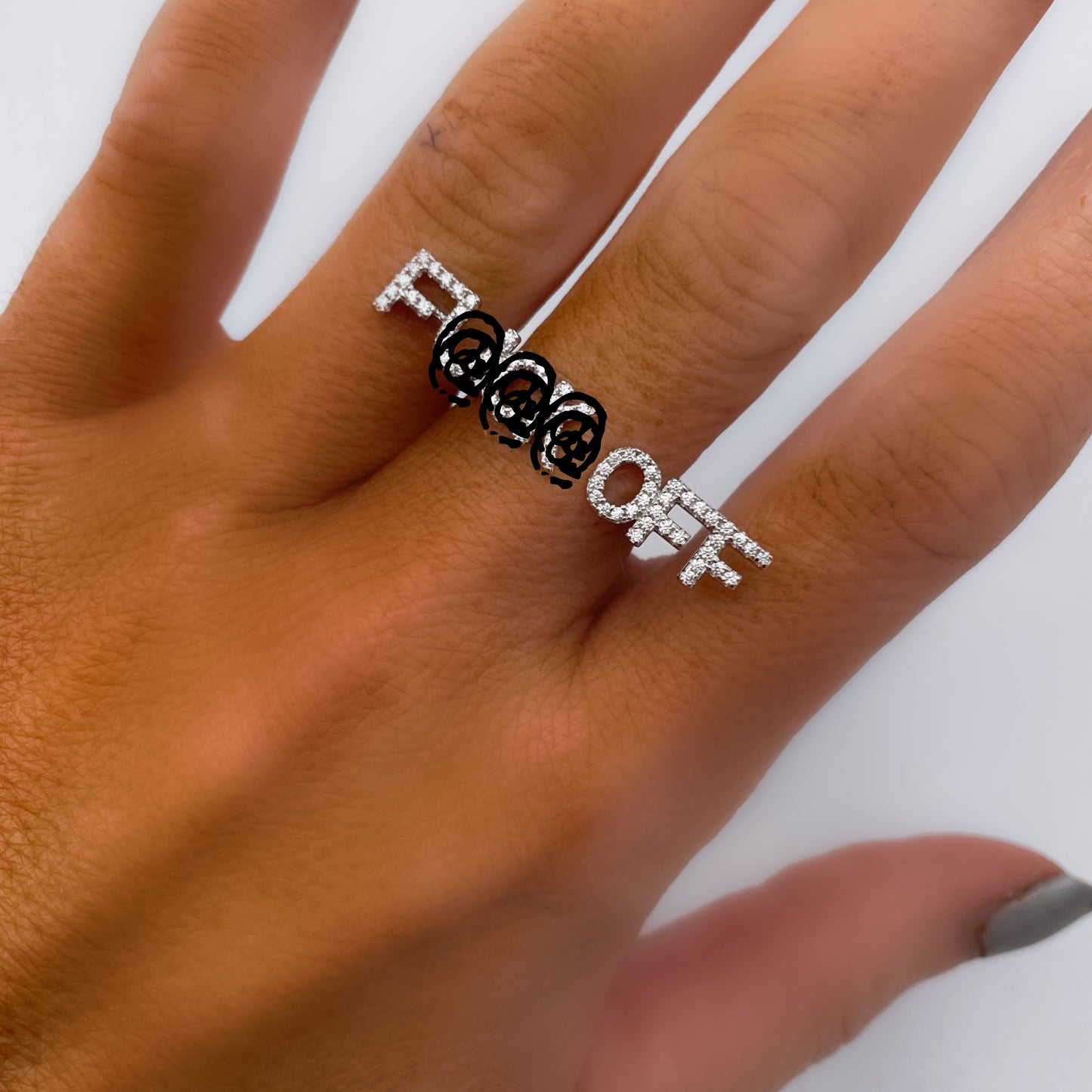 F@@@ OFF Side Set Sized Ring - Silver