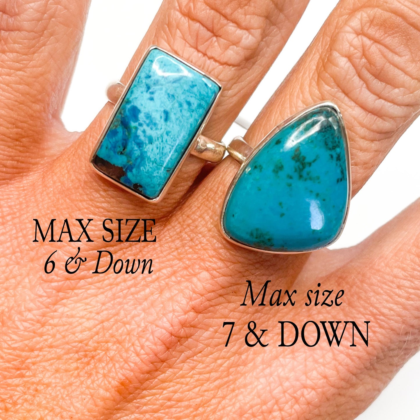 Turquoise Sized Ring- Solid Sterling Silver