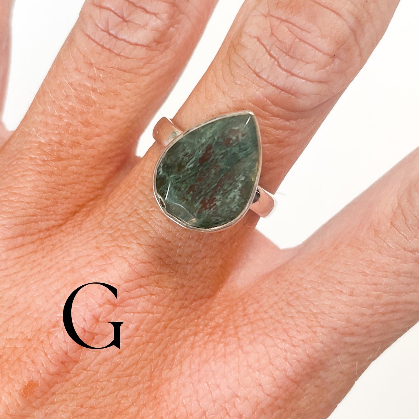 Moss Agate Faceted - Solid sterling silver