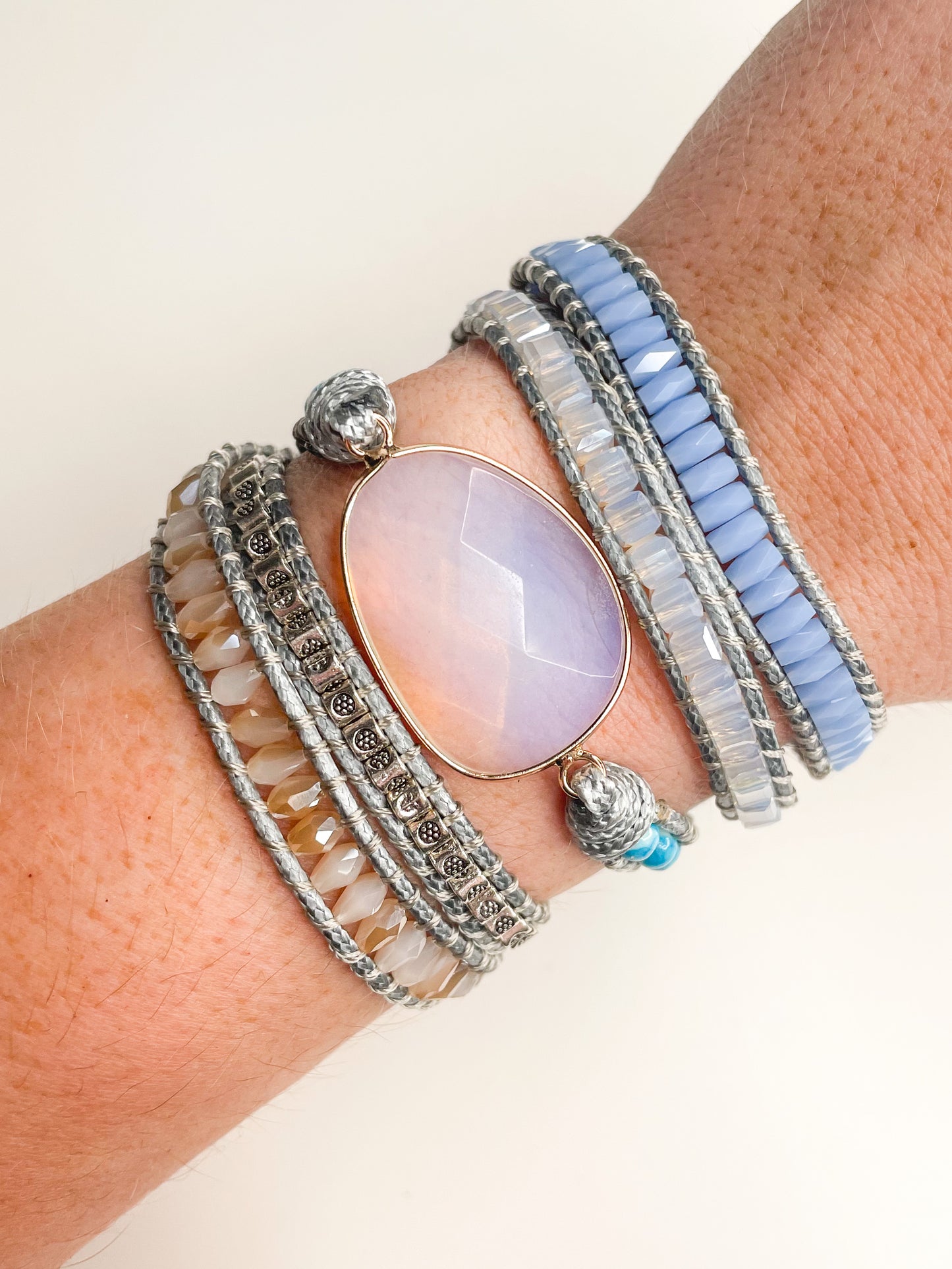Opalite  5-time boho wrap - Leather