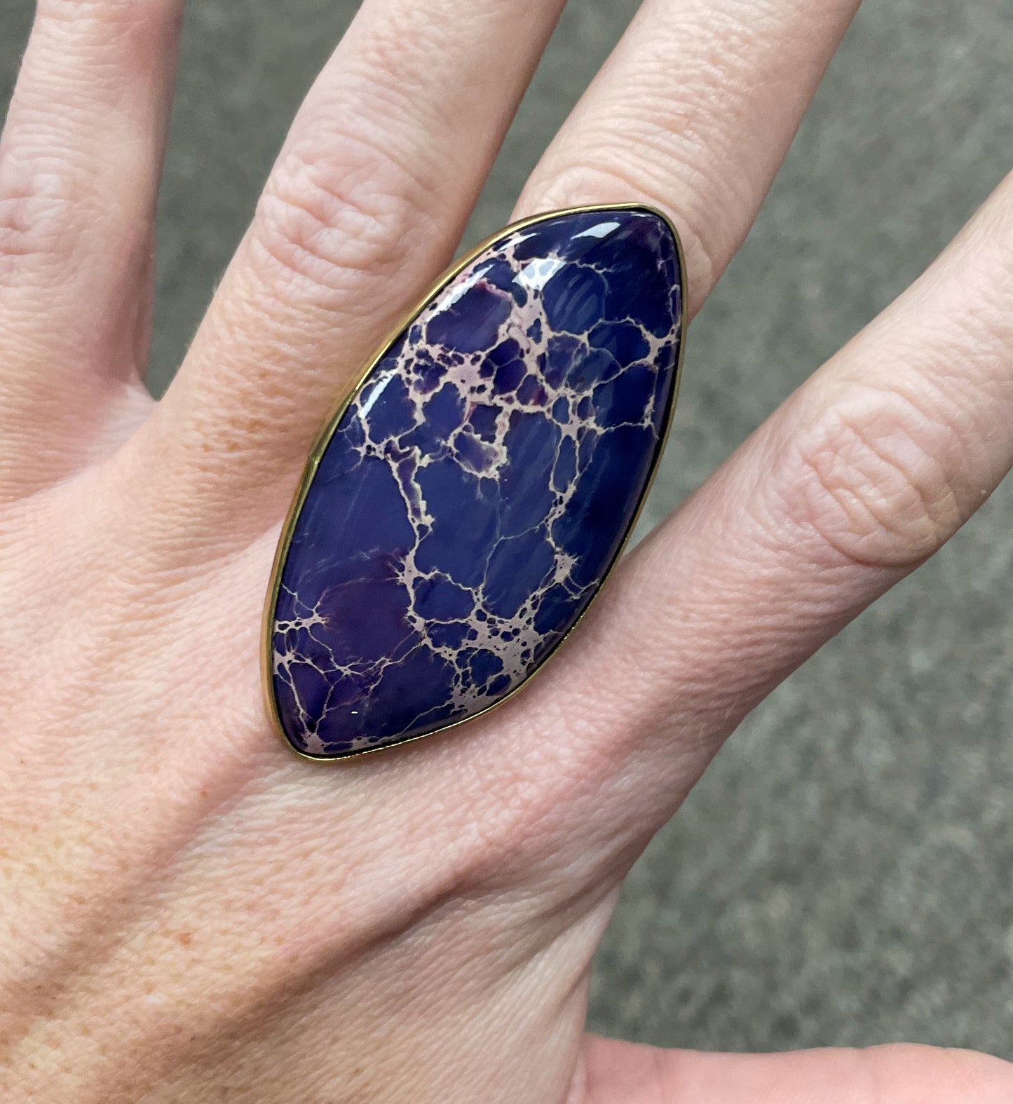 Statement Colored Jasper Ring - Alchemia