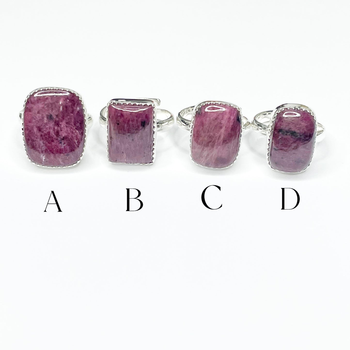 Ruby Adjustable Ring - Solid Sterling Silver
