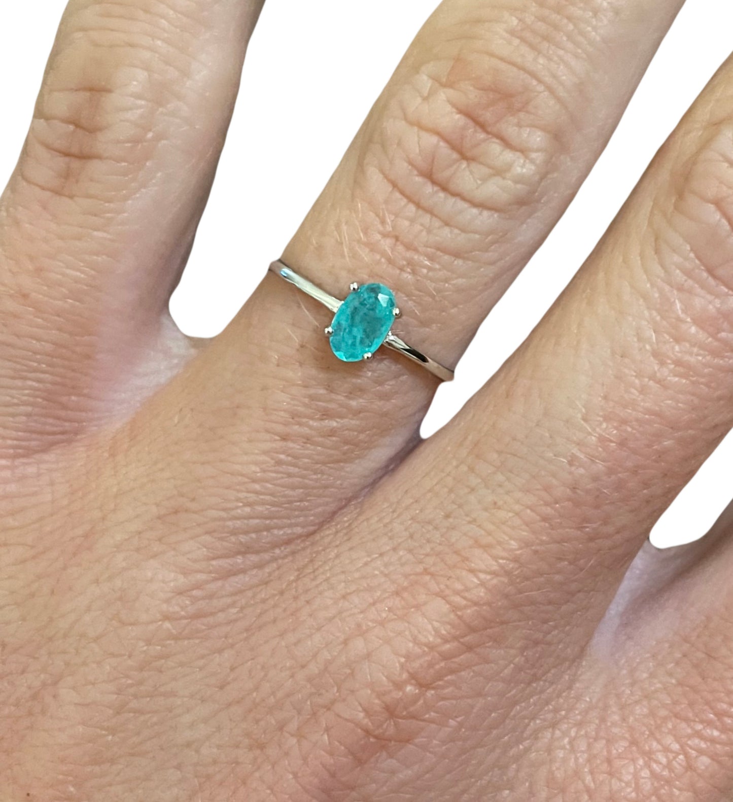 Synthetic Bright Blue Dainty - Solid Sterling Silver