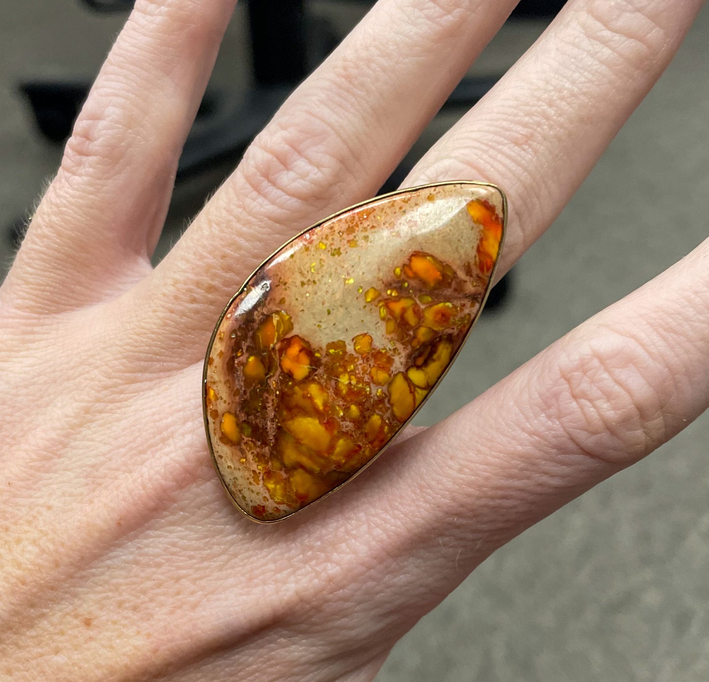 Statement Colored Jasper Ring - Alchemia
