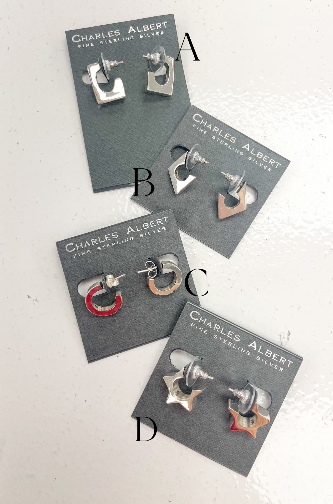 Chunky Sterling Silver Shaped Hoops