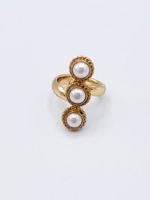 Triple Pearl Adjustable Ring Crawler- Alchemia