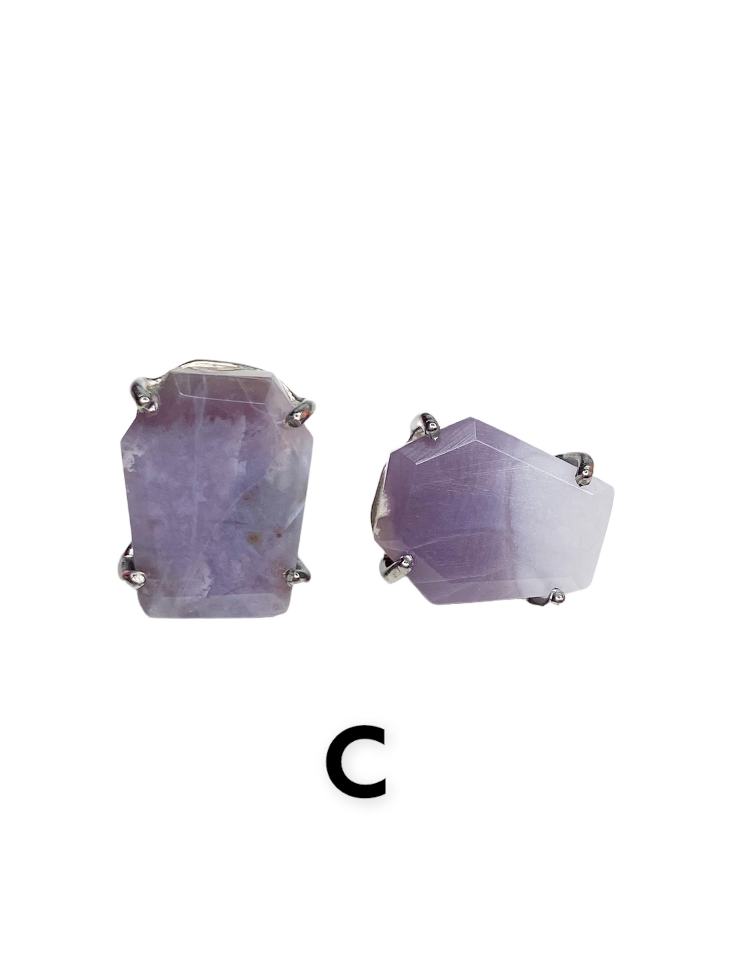 Morado Opal Coffin Studs-Solid Sterling Silver