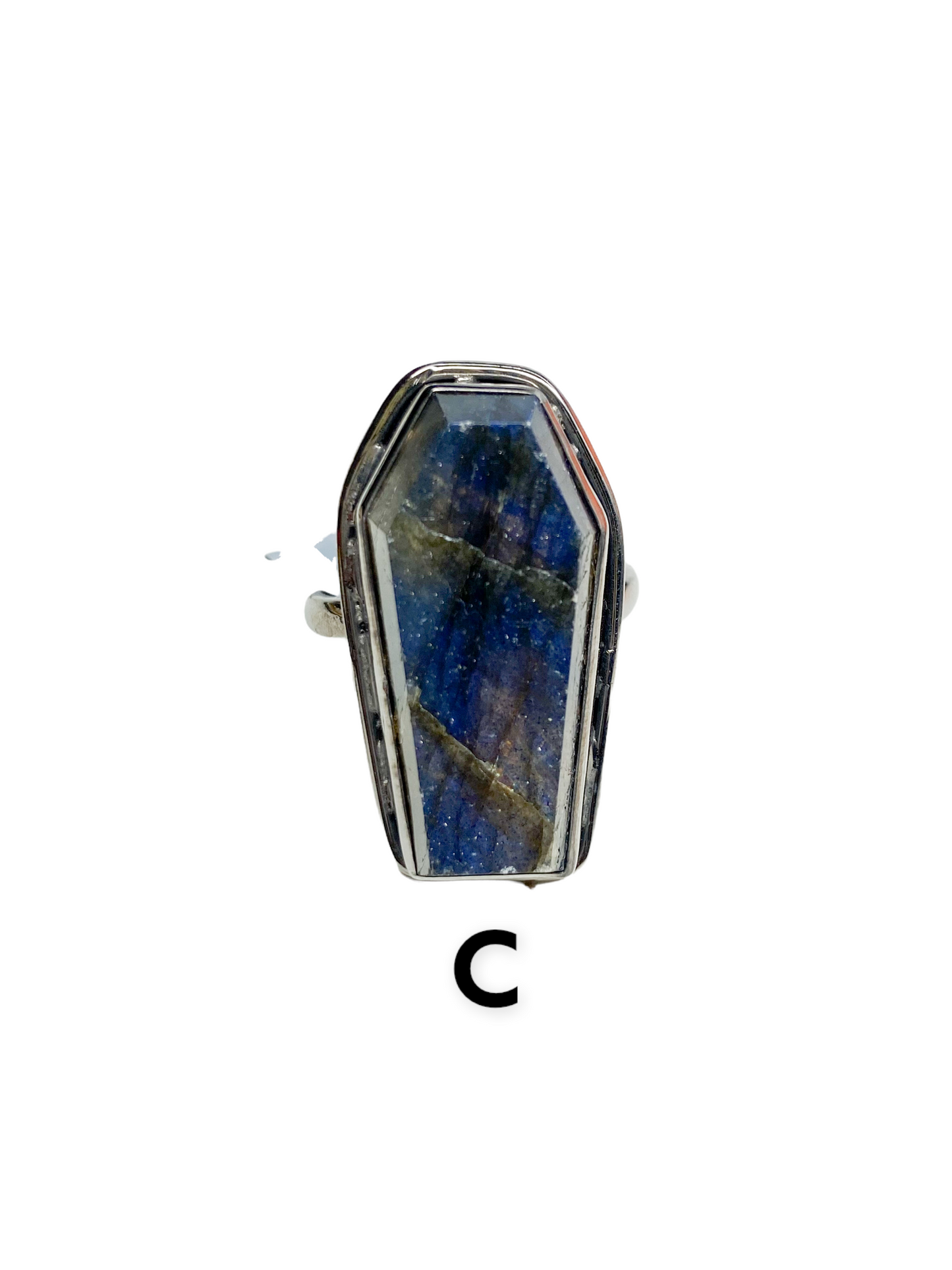 Labradorite Coffin W Lip Rings - SSS
