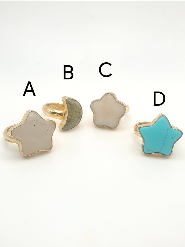 Starz and Moon Adjustable Rings - Alchemia