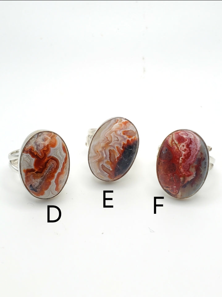 Crazy Lace Agate Ring-Solid Sterling Silver
