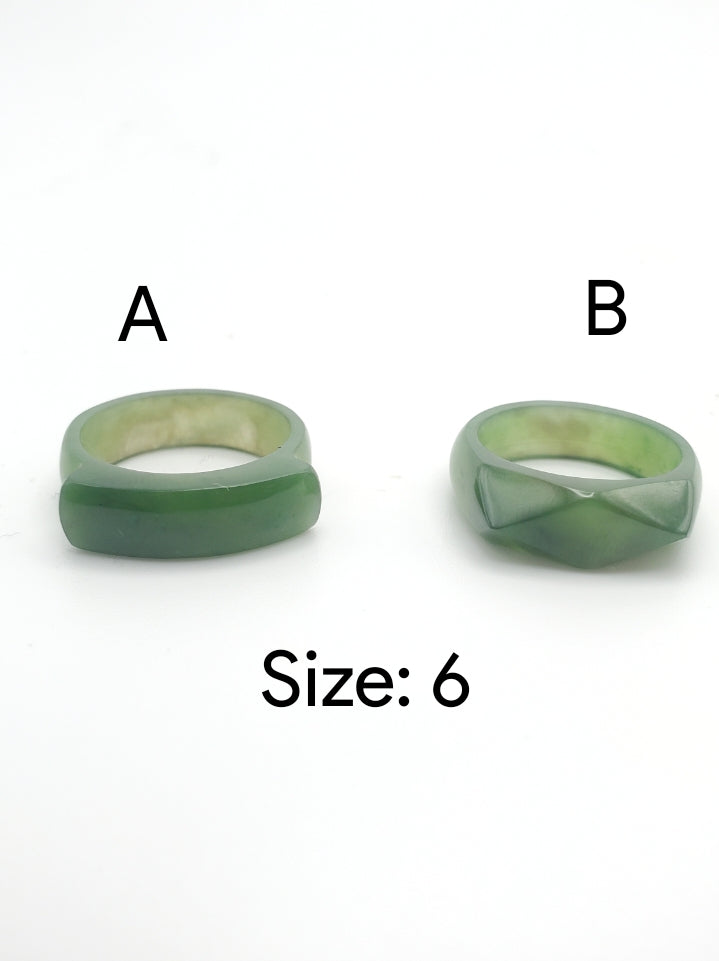 Sized Solid Jade Rings