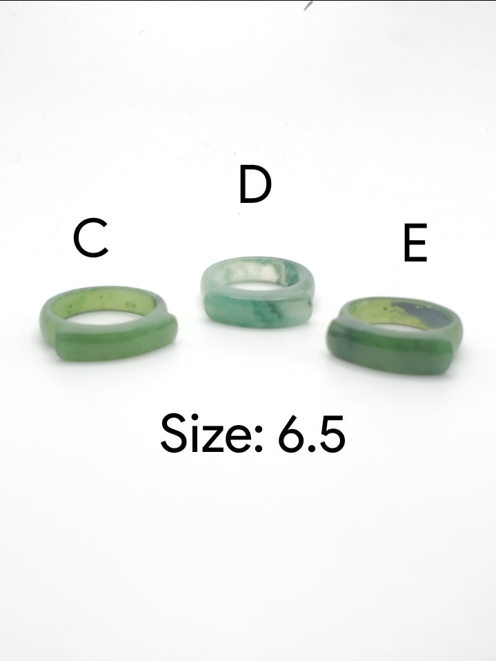 Sized Solid Jade Rings