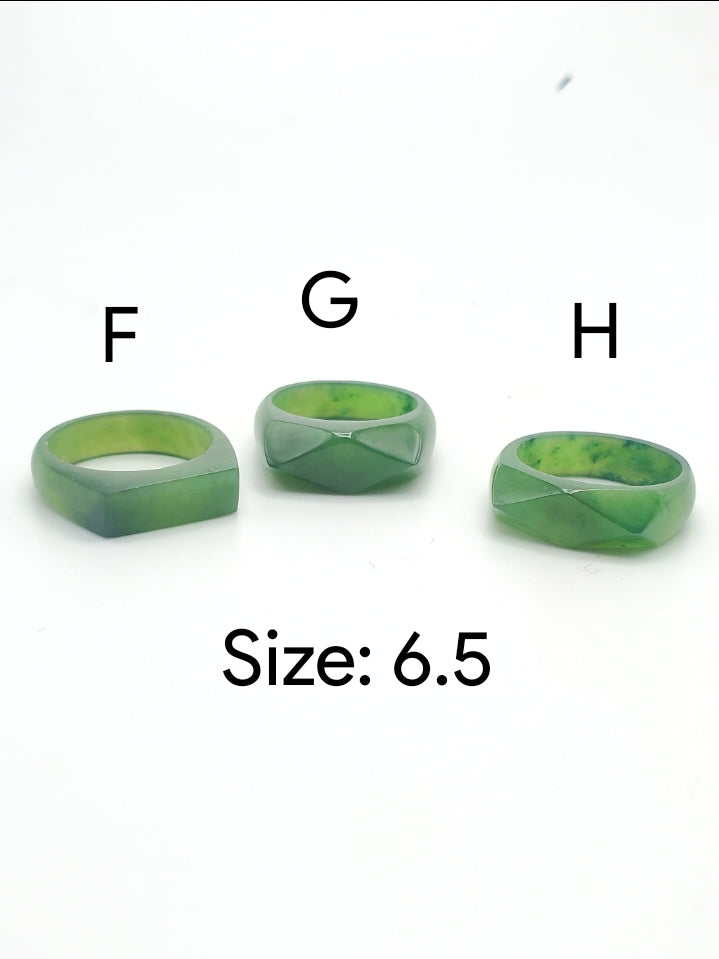 Sized Solid Jade Rings