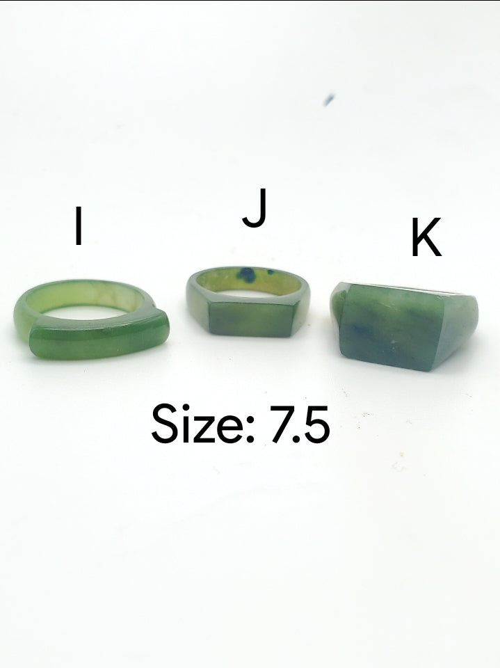 Sized Solid Jade Rings