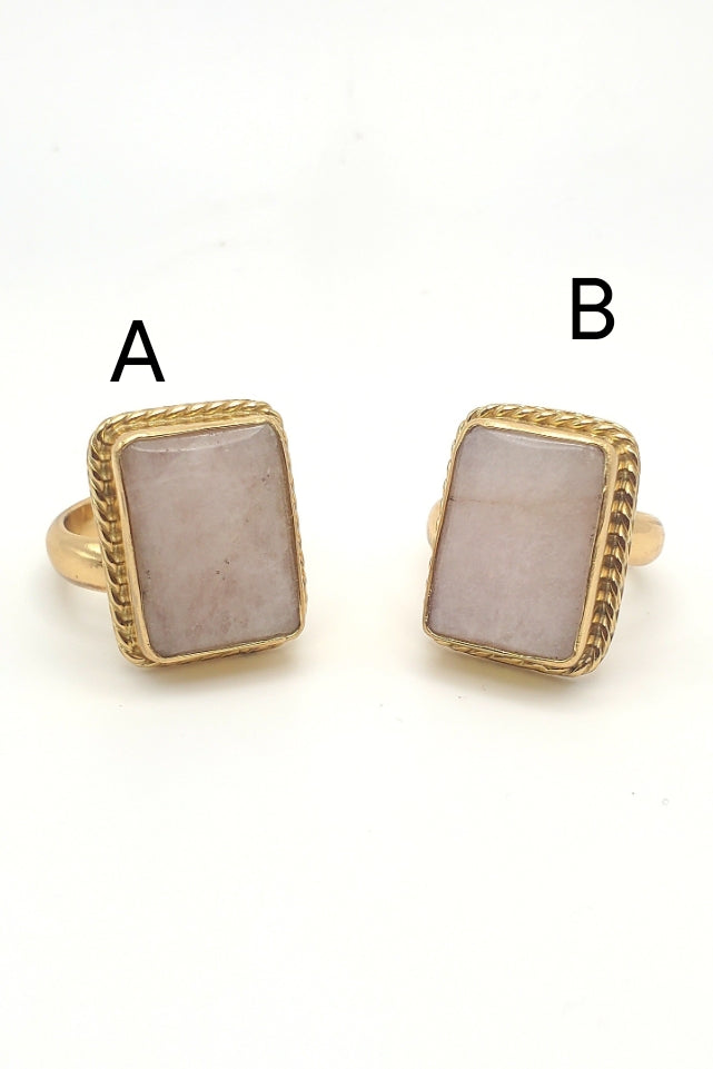 Tourmalinated Rose Quartz Adjustable Ring - Alchemia