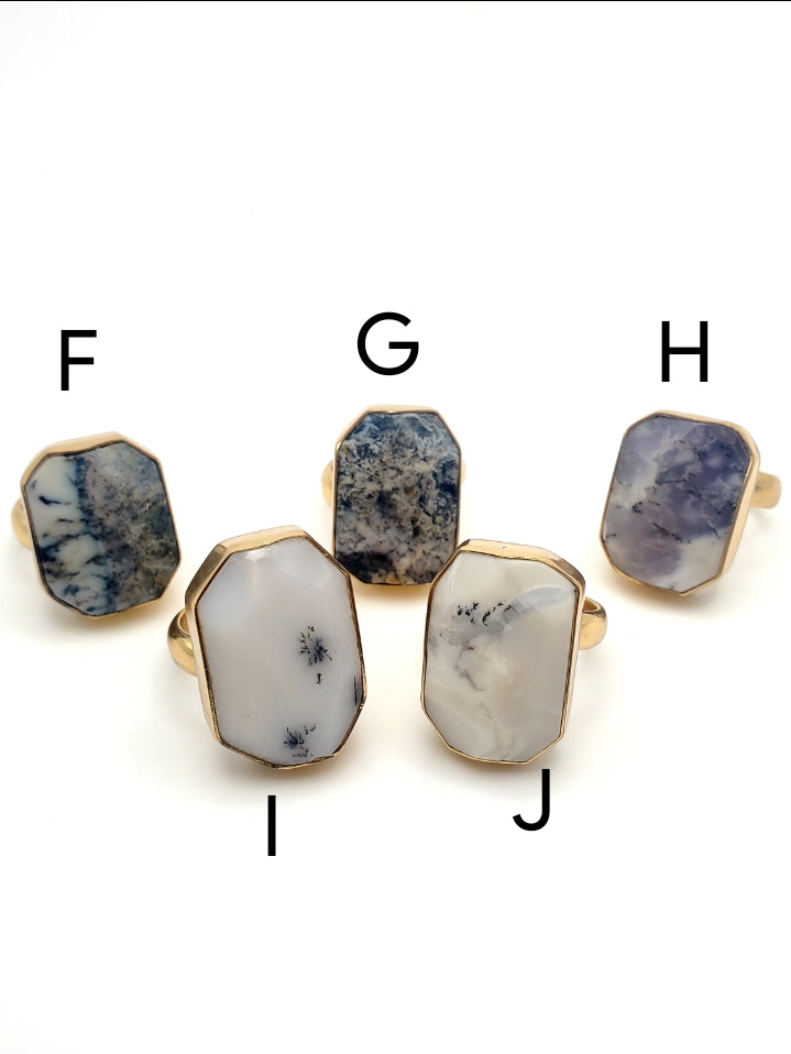 Dendritic Quartz Adjustable Ring - Alchemia