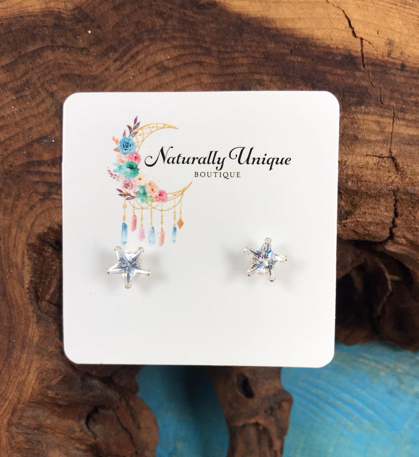 Cz Star Studs-Solid Sterling Silver