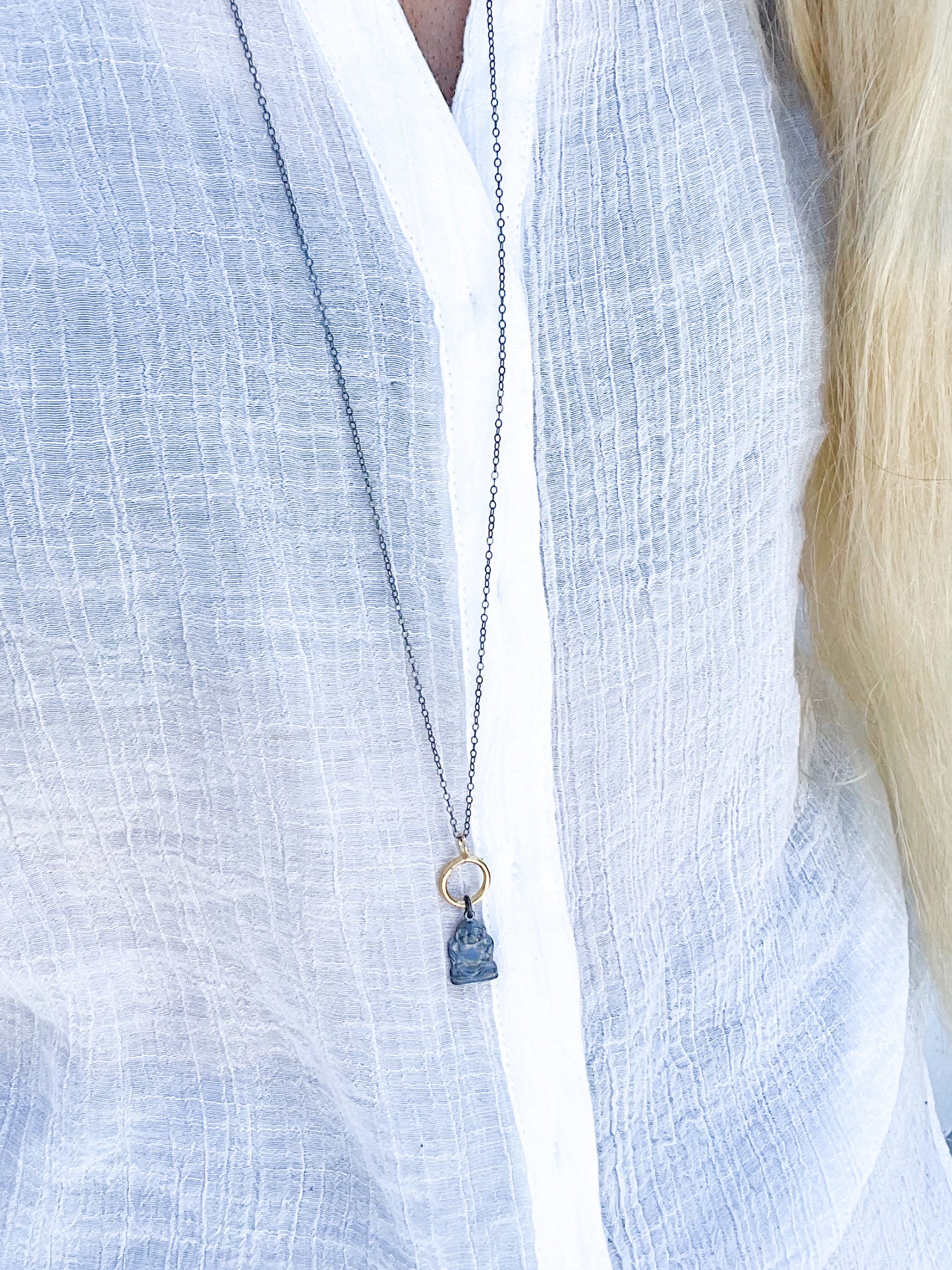 Happy Buddha Necklace-Solid Sterling Silver