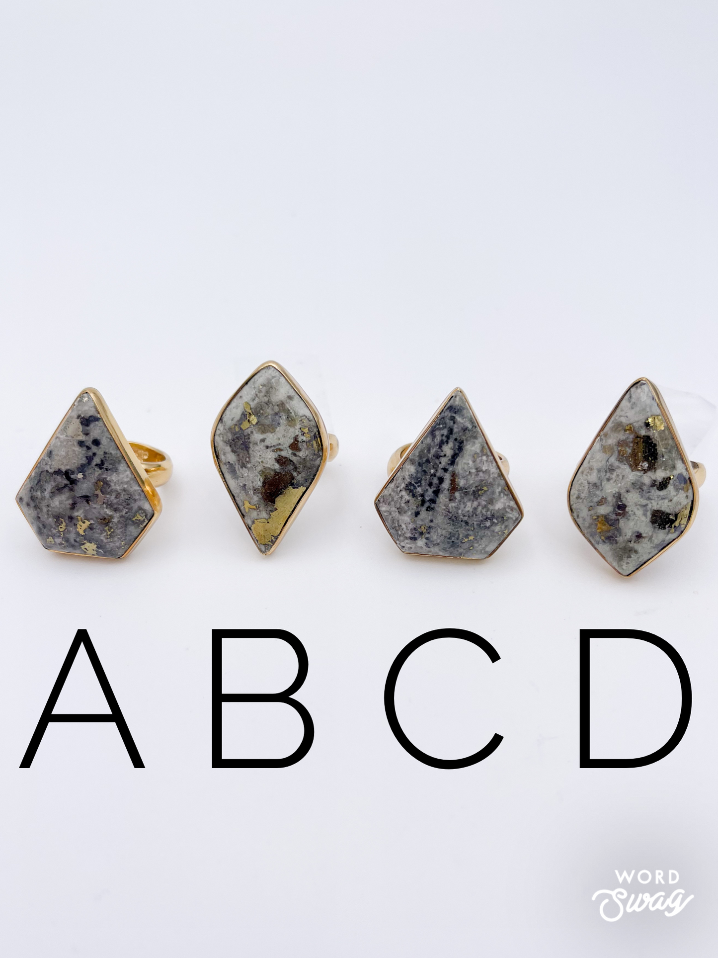Pyrite in Agate Slice Adjustable Ring-Alchemia