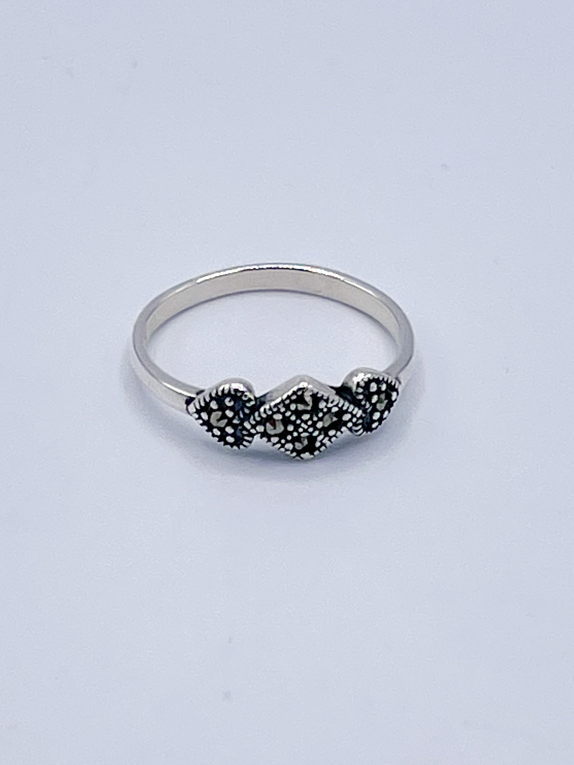 Sterling Silver Marcasite Dainty Aztec Sized Ring