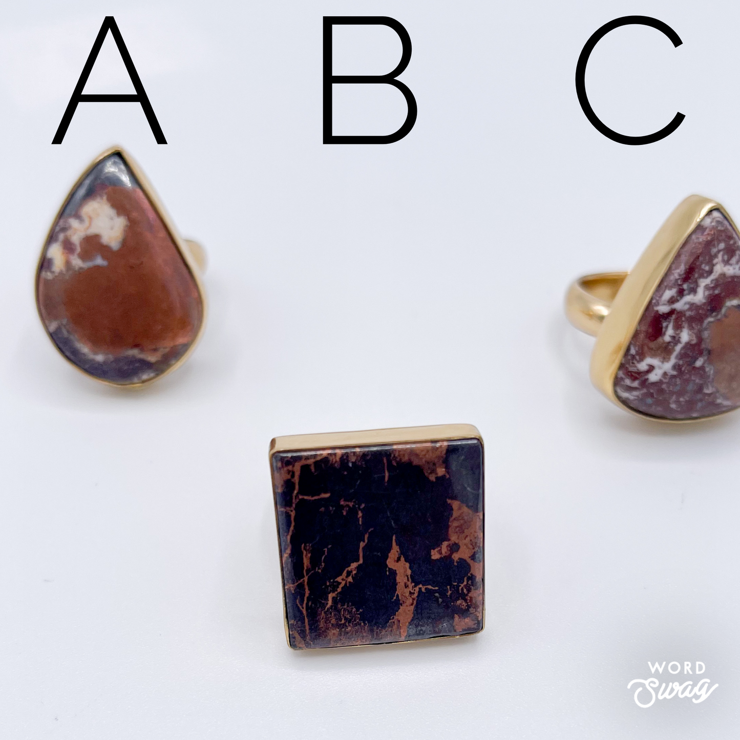 Bronze Agate Adjustable Ring- Alchemia