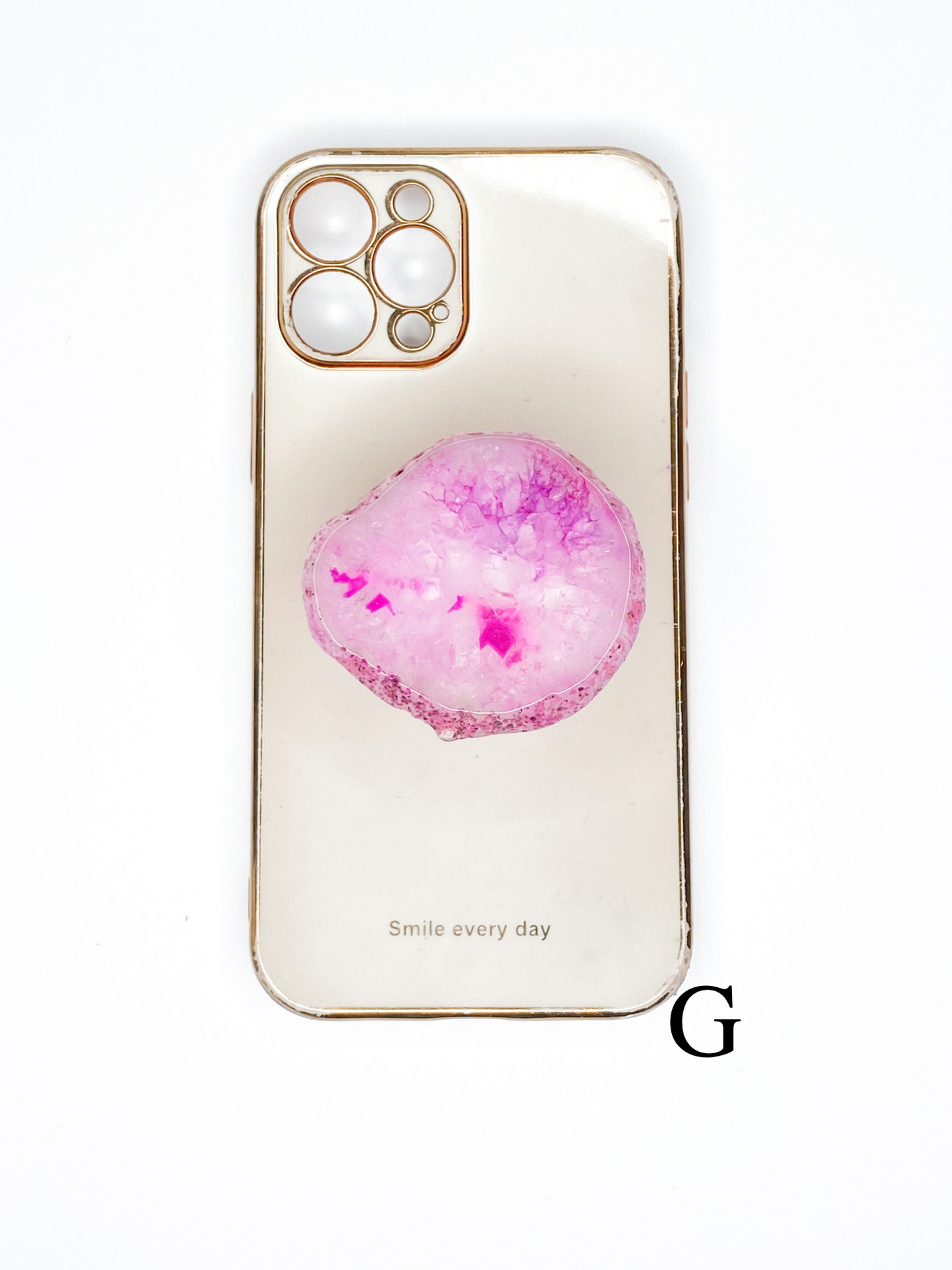 Pink Natural Raw Agate Phone Stone