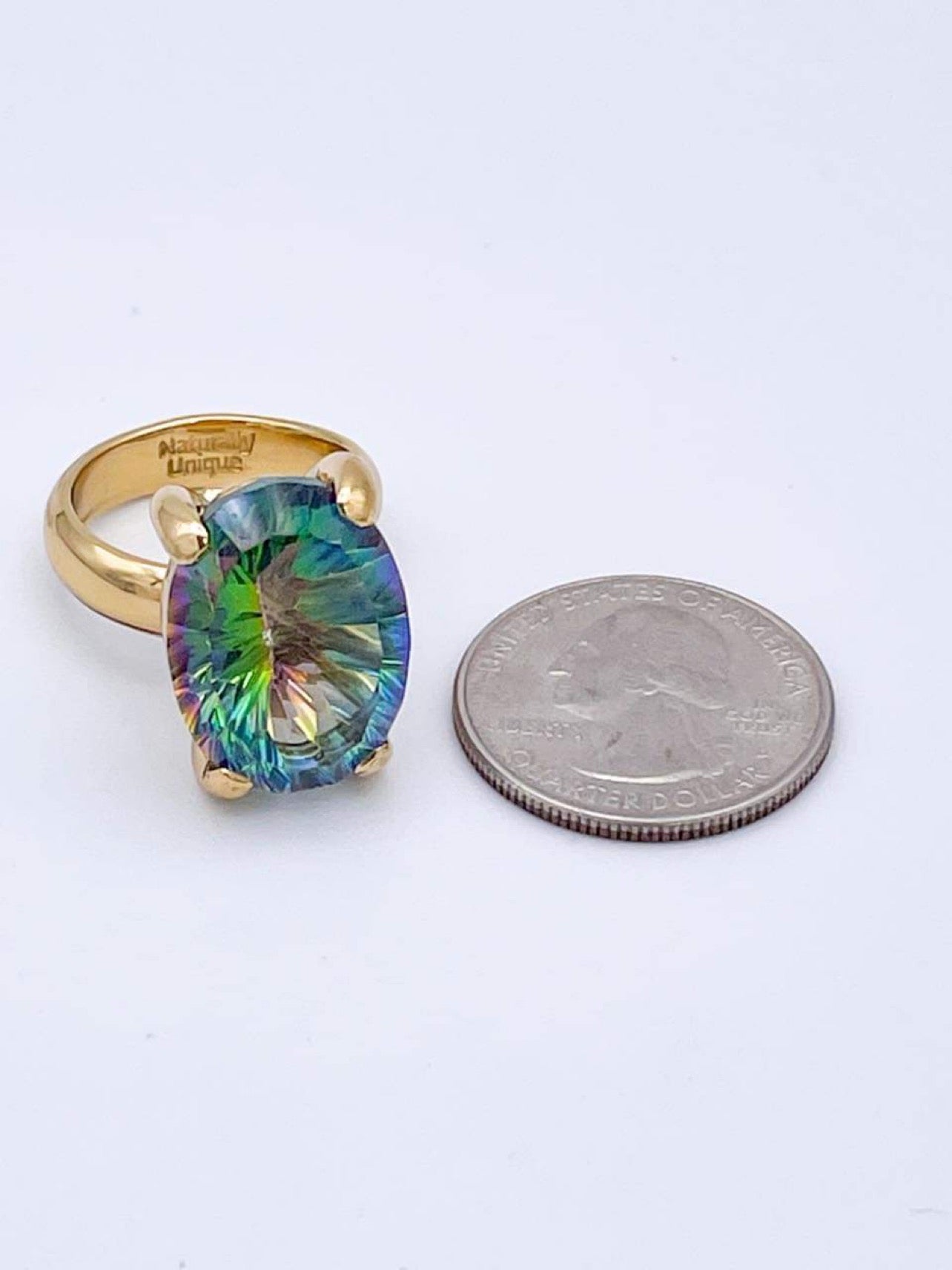 Mystic Quartz Prong Set Ring-Alchemia