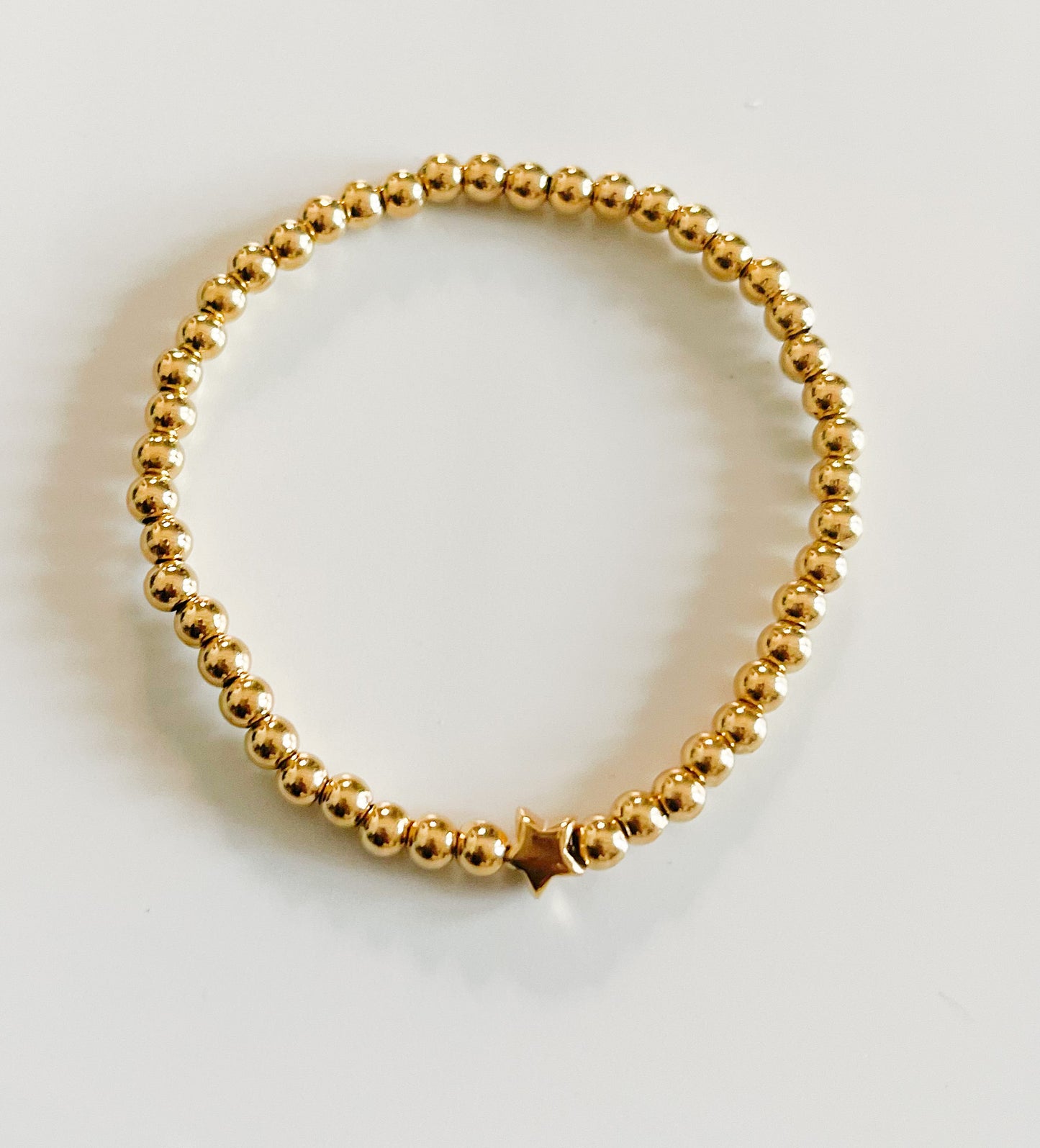 Bubble Stretch Bracelet W Star-18k Gold Filled