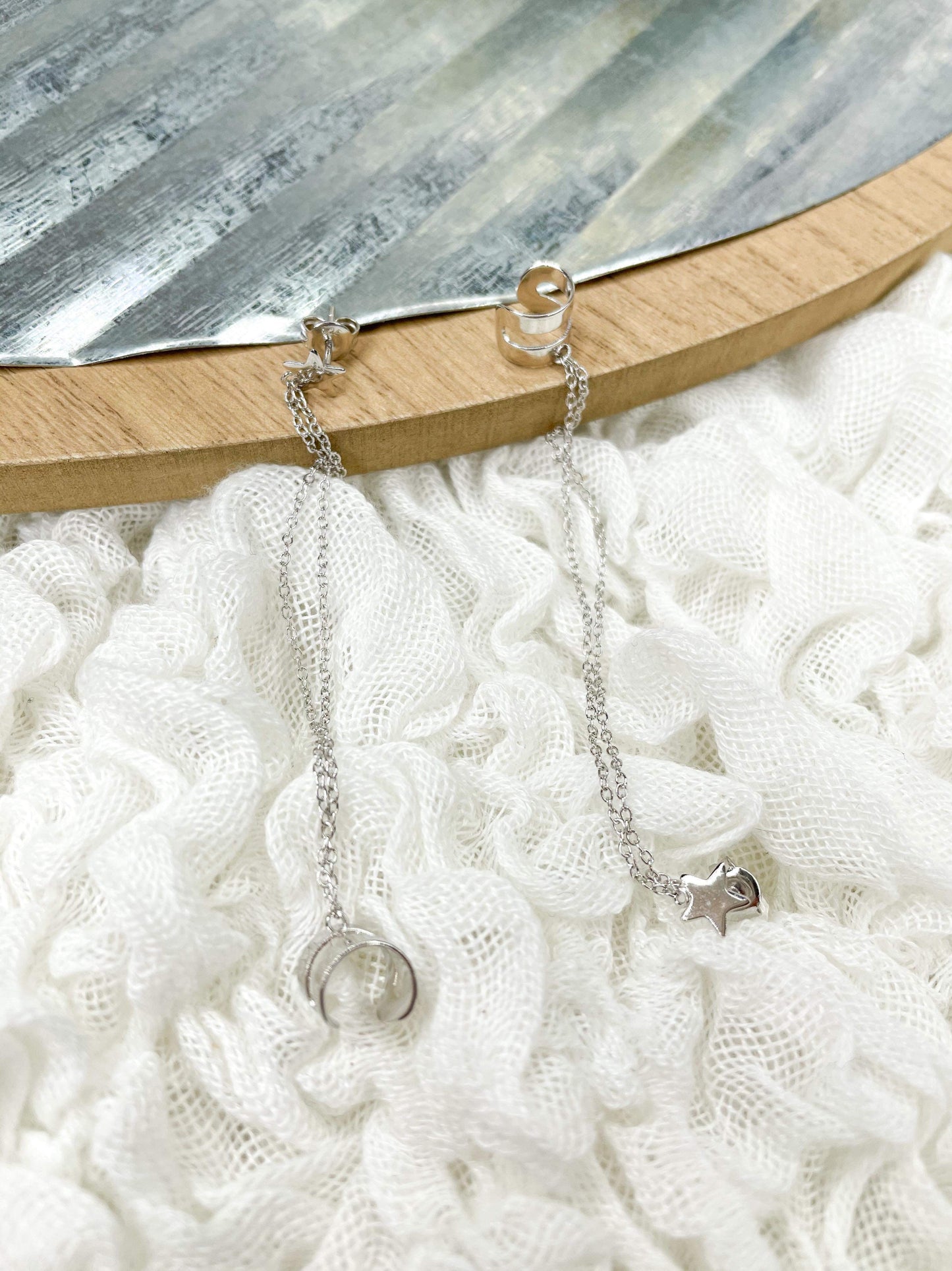Ear Cuff Chain Star Studs - SSS