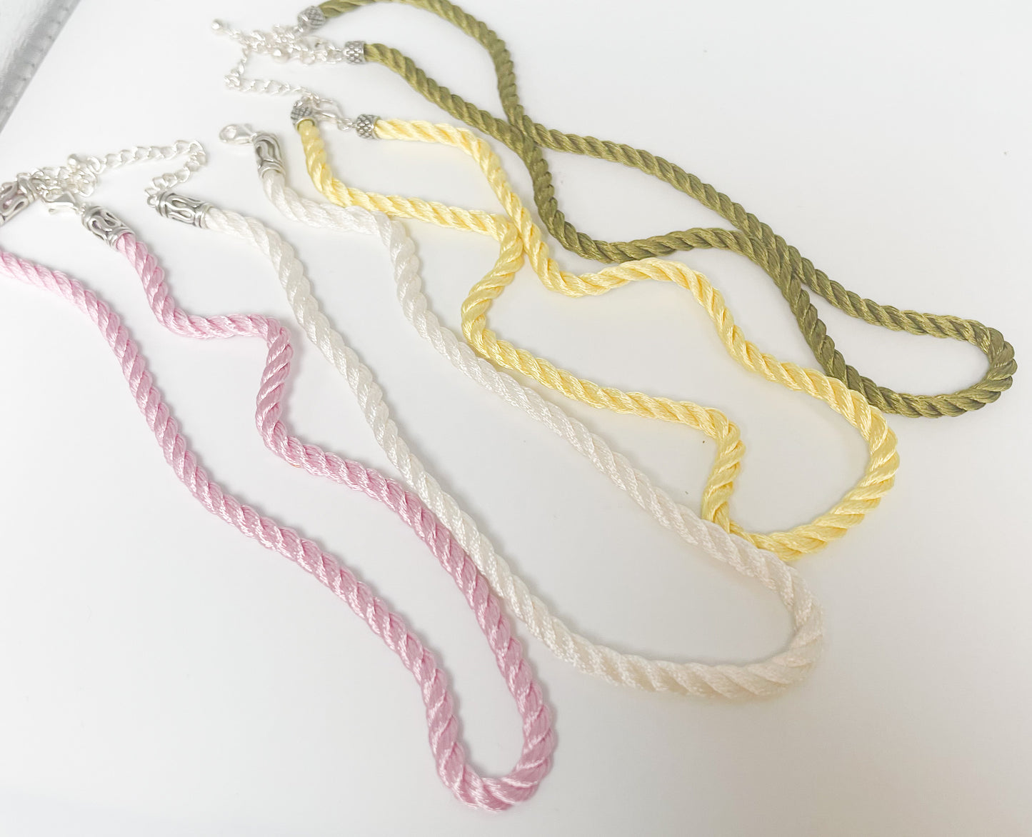 Thick Cord -16in w 2in extender - Solid Sterling Silver