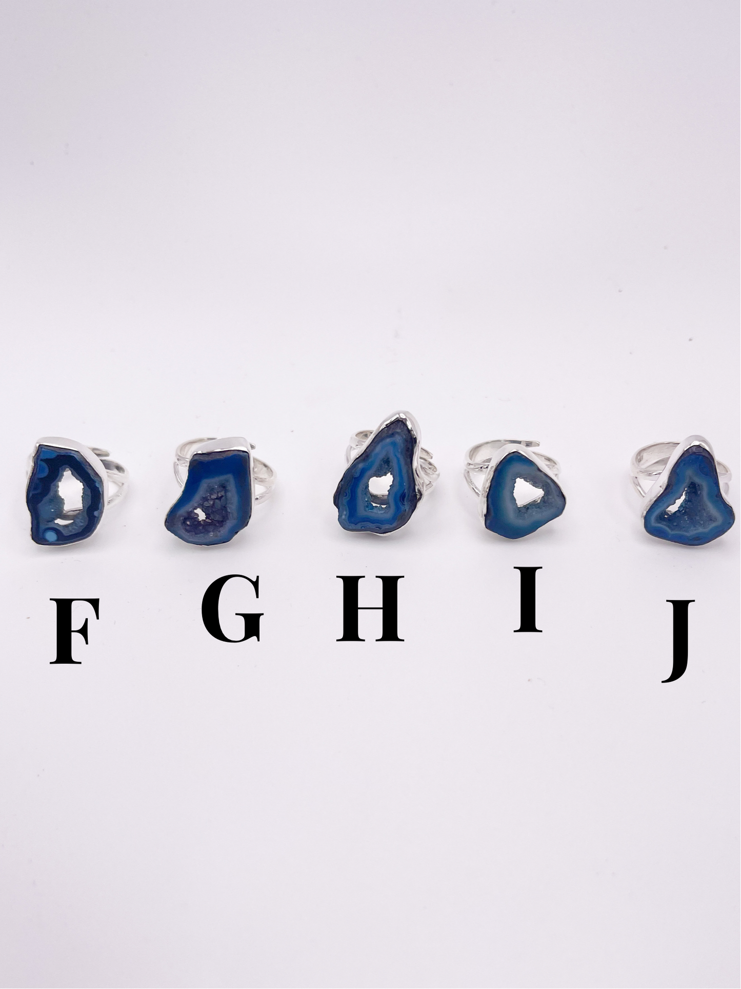 Blue Druzy Ring-Solid Sterling Silver
