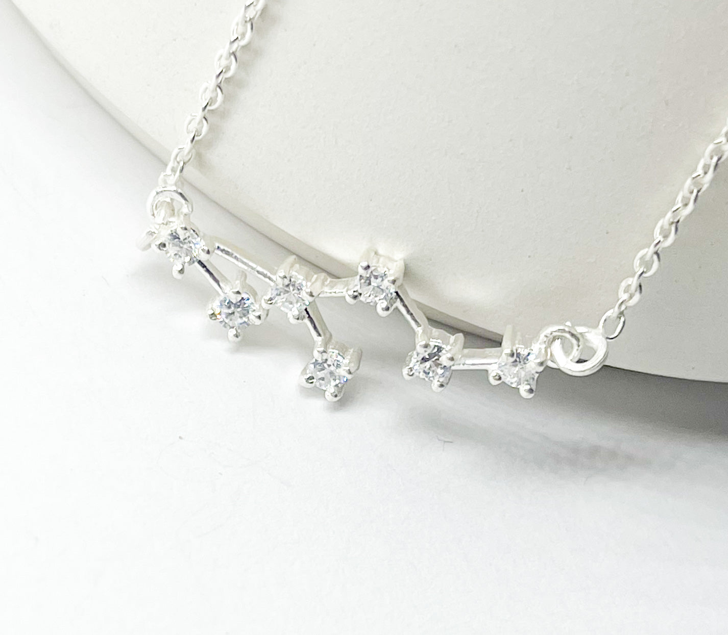 Libra Zodiac Necklace-Silver Constellation