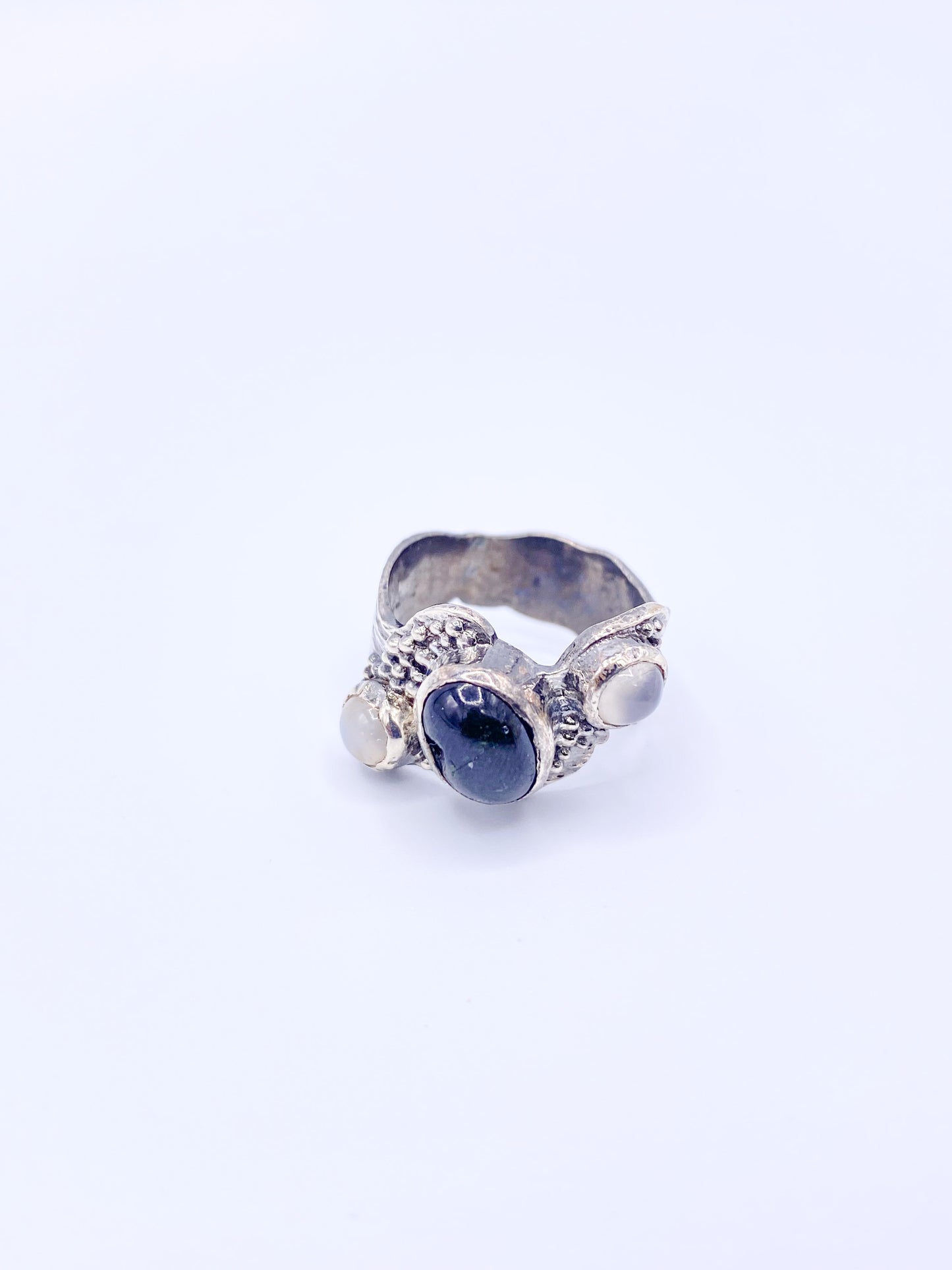 Star Diopside Moonstone Sized ring - Solid Sterling Silver