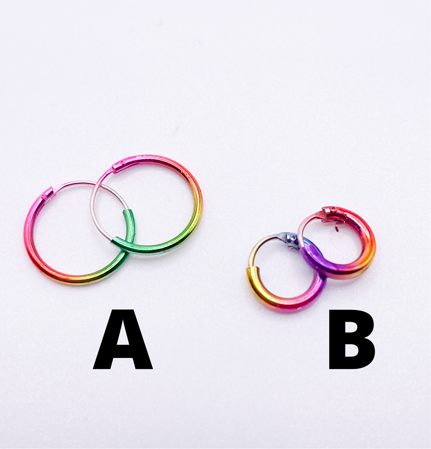 Dainty Rainbow Hoops-Solid Sterling Silver