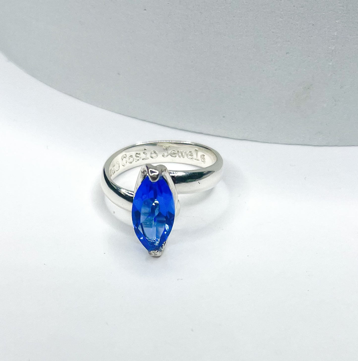 Dainty Marquee Siberian Topaz Prong Set Ring